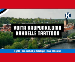 Voita kaupunkiloma kahdelle Tarttoon